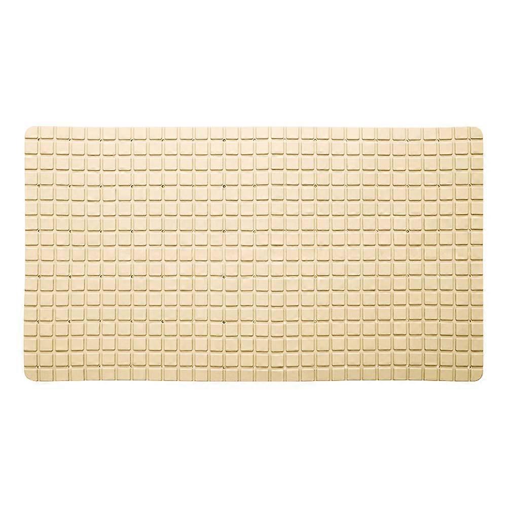 Shower Mat Rug Non Slip Carpet Square Bath Shower Safety Mats PVC Resistant Antiskid Mat Light Yellow 40 00X71 00X1 00CM Suction Cups Adhesion 1Pcs