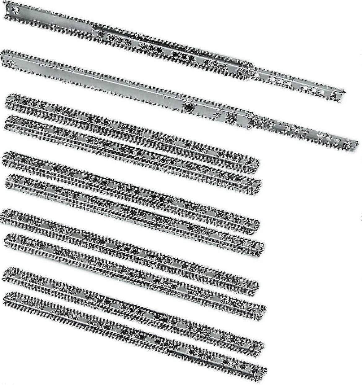 Pack Of 5 Pairs (10 Pieces) Slides/ball Slides Extract Part 17mm X 278mm For Drawer, Zinc Plated Ta