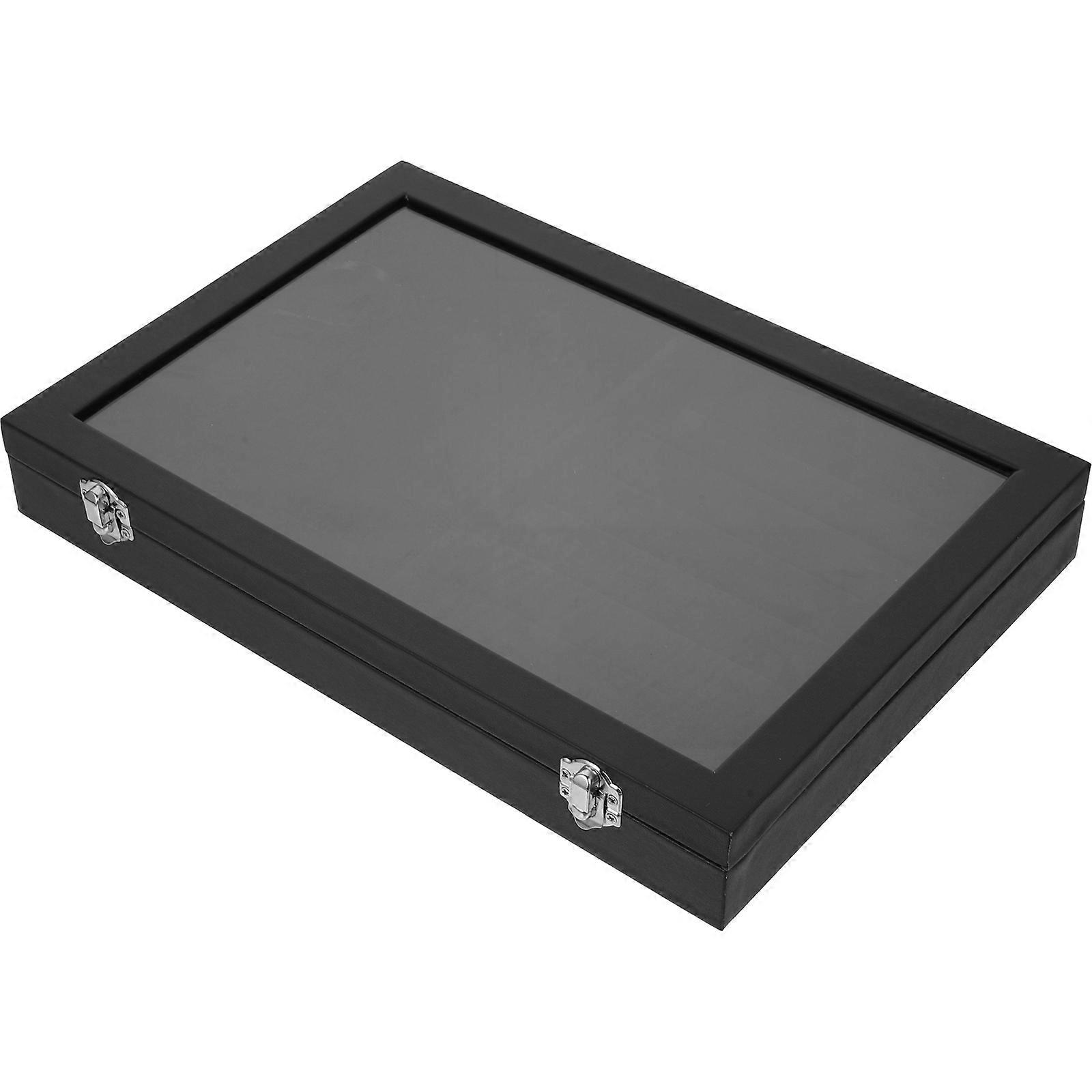 Earring Jewelry Case Rectangular Organizer Home Decoration Black 35x24x5cm Storage 1Pack