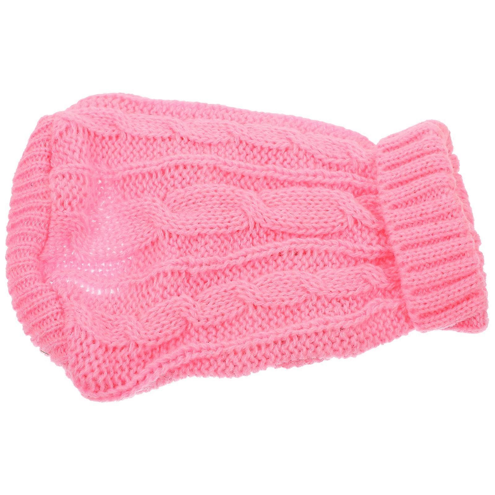 Sevimli Pet Kazak Yün İplik Balıkçı Yaka Kazak Kış Pembe Boyutu 14 1 Takım