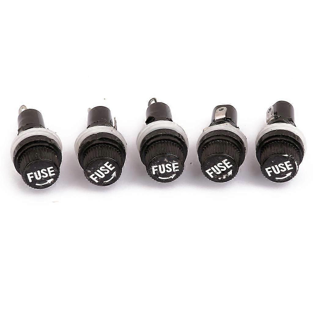 Useful Chassis / Panel Mount Fuse Holder Socket for 5*20 Fuse 250V 10A 5Pcs