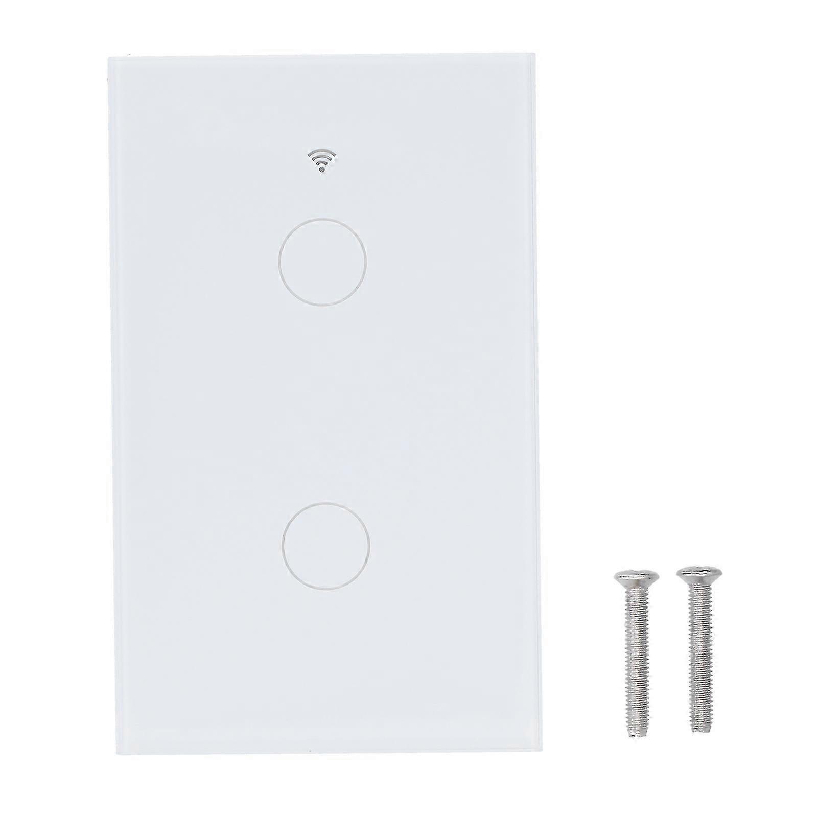For Zigbee Tuya Remote Light Switch Voice Control 2Gang Wall Touch Switch AC 100240V