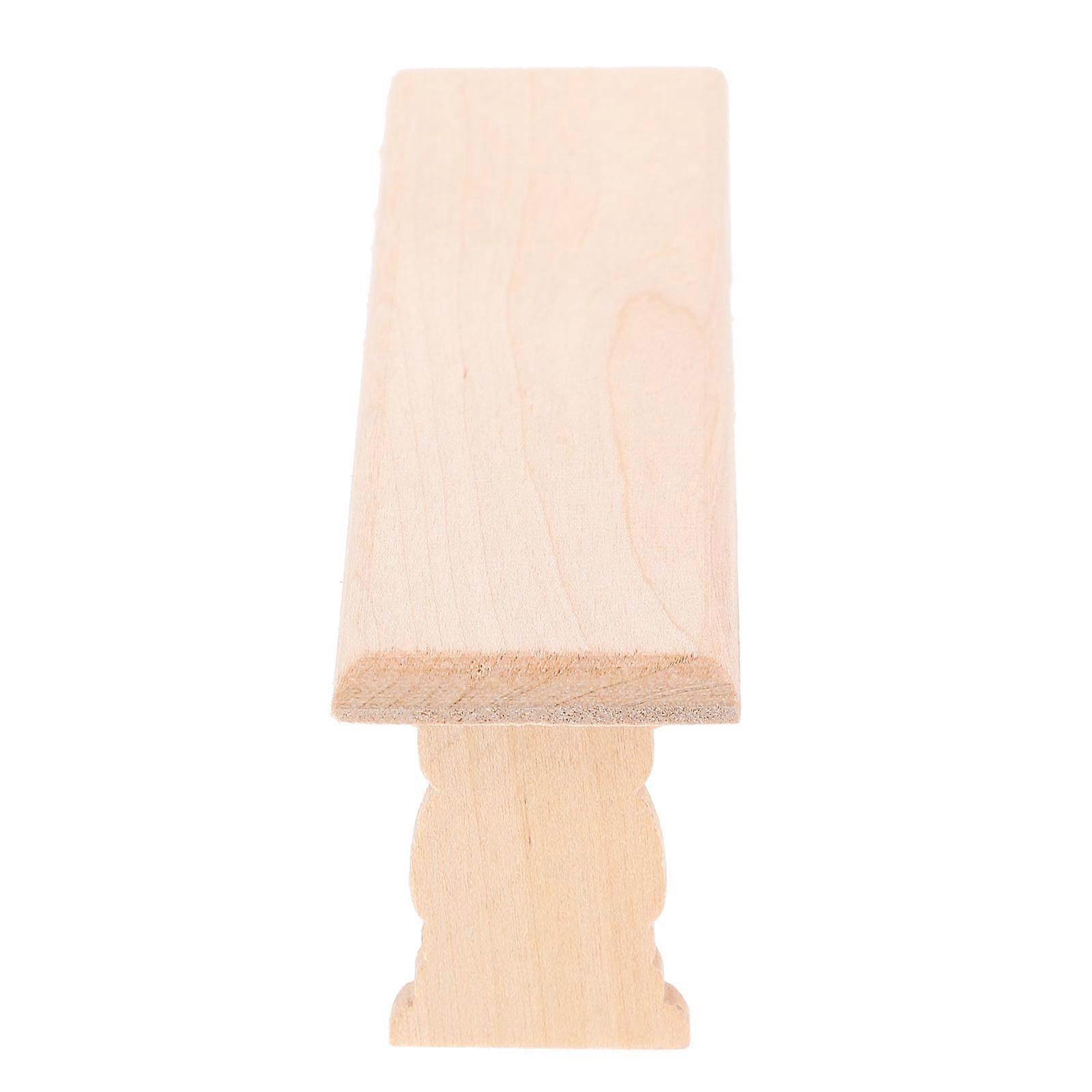 Miniature Wooden Bench for Dollhouse Decor – Furniture Prop with Realistic Design for Displaying Mini Books and Sculptures