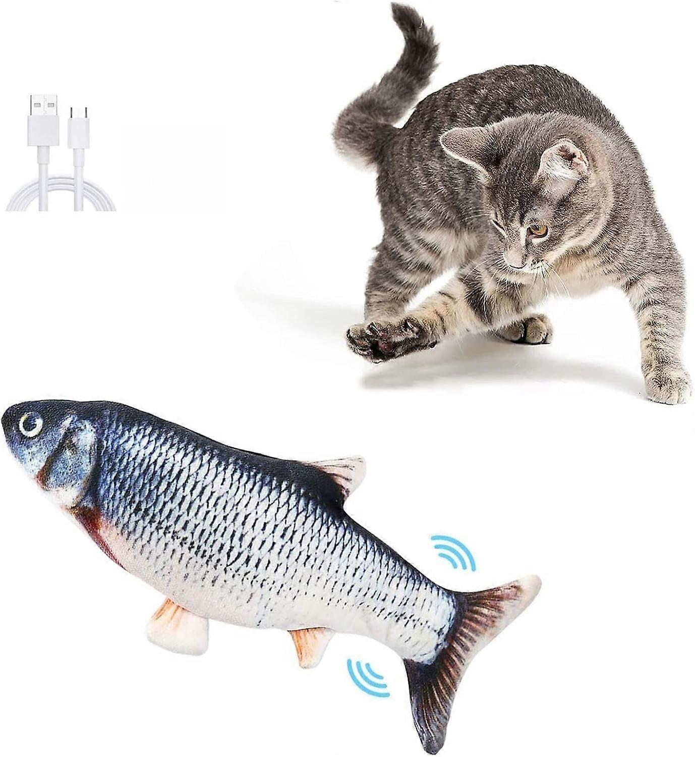 Floppy Fish Cat Toy - Electric Plush Simulation Fish for Indoor Cats, Interactive Chew & Kick Toy