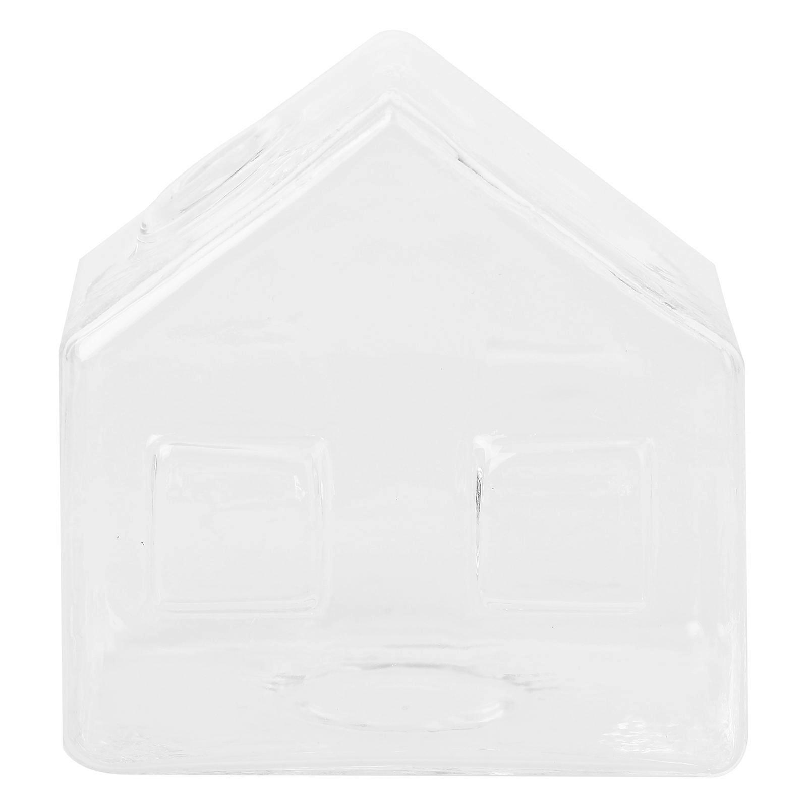 House Shaped Vases Simple Modeling Glass Vase Home Decoration Storage Container 1.97X2.36X2.36in 1Pack