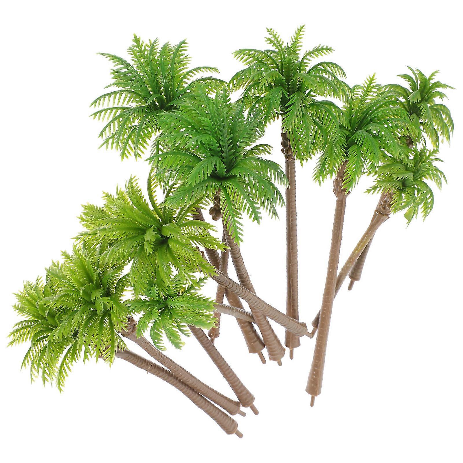 12pcs Miniature Coconut Tree Models for Model Scenery – Realistic Palm Tree Decorations for Sand Table Landscaping & DIY Projects