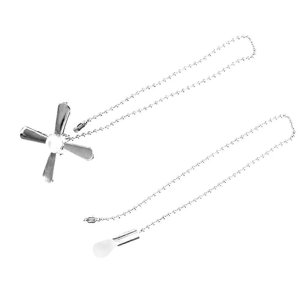 Bead Chain Ceiling Fan Accessories Lighting Control Silver 2Pcs