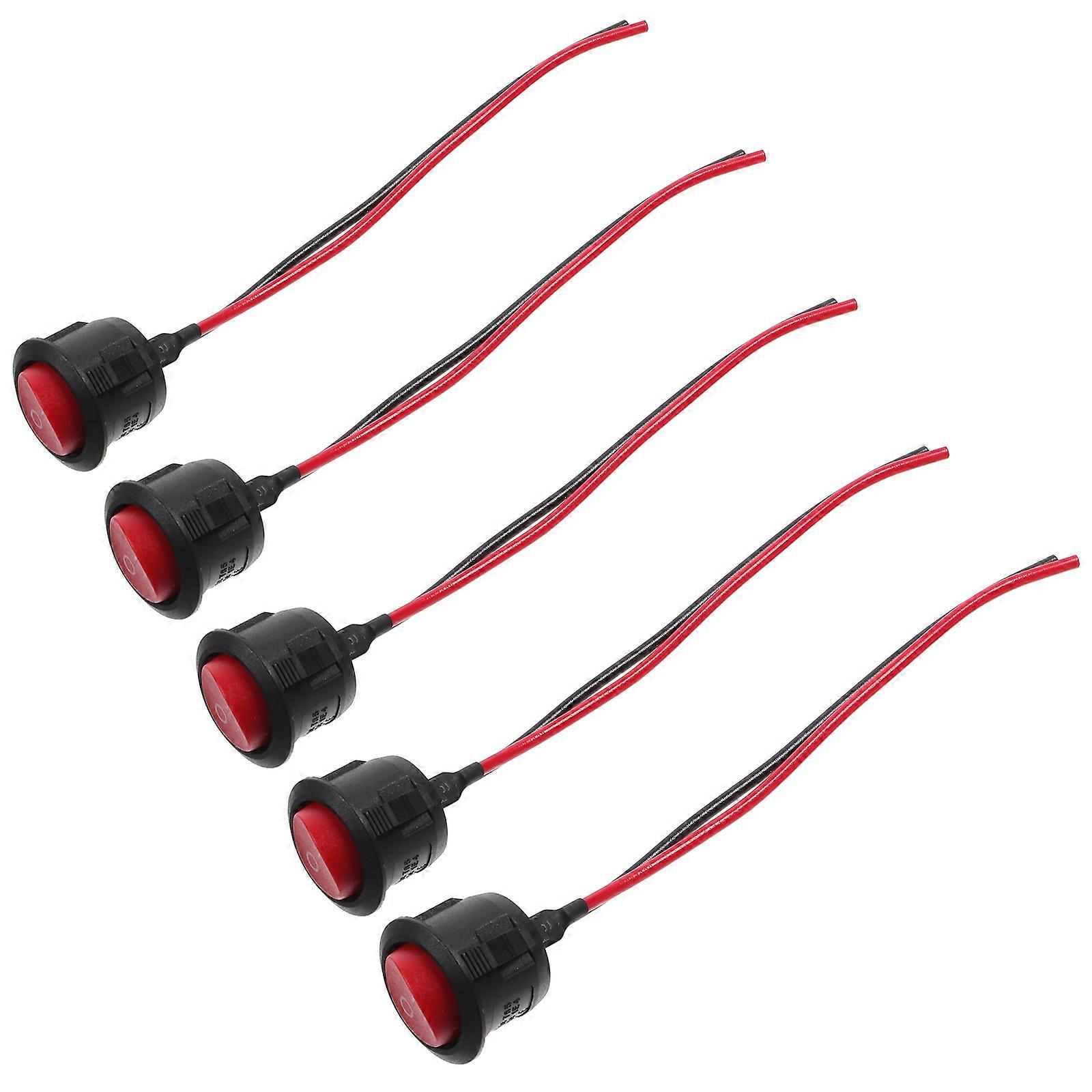 Copper Momentary Button Switch Marine Switch Dc 12-24v For Cars Pre-wiring 5Pcs