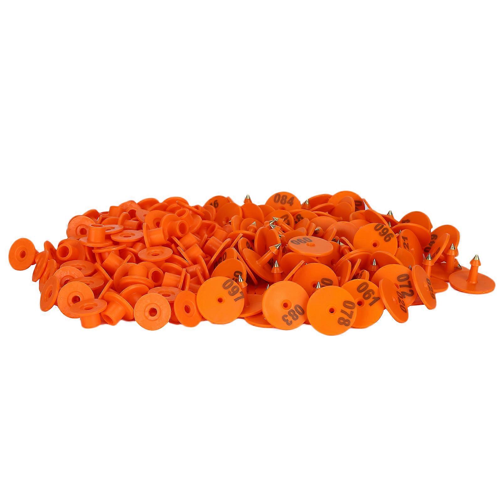 200PCS Thickened Sheep Ear Tag Number Marker Identification Card Information ManagementOrange Ear Tag with Word