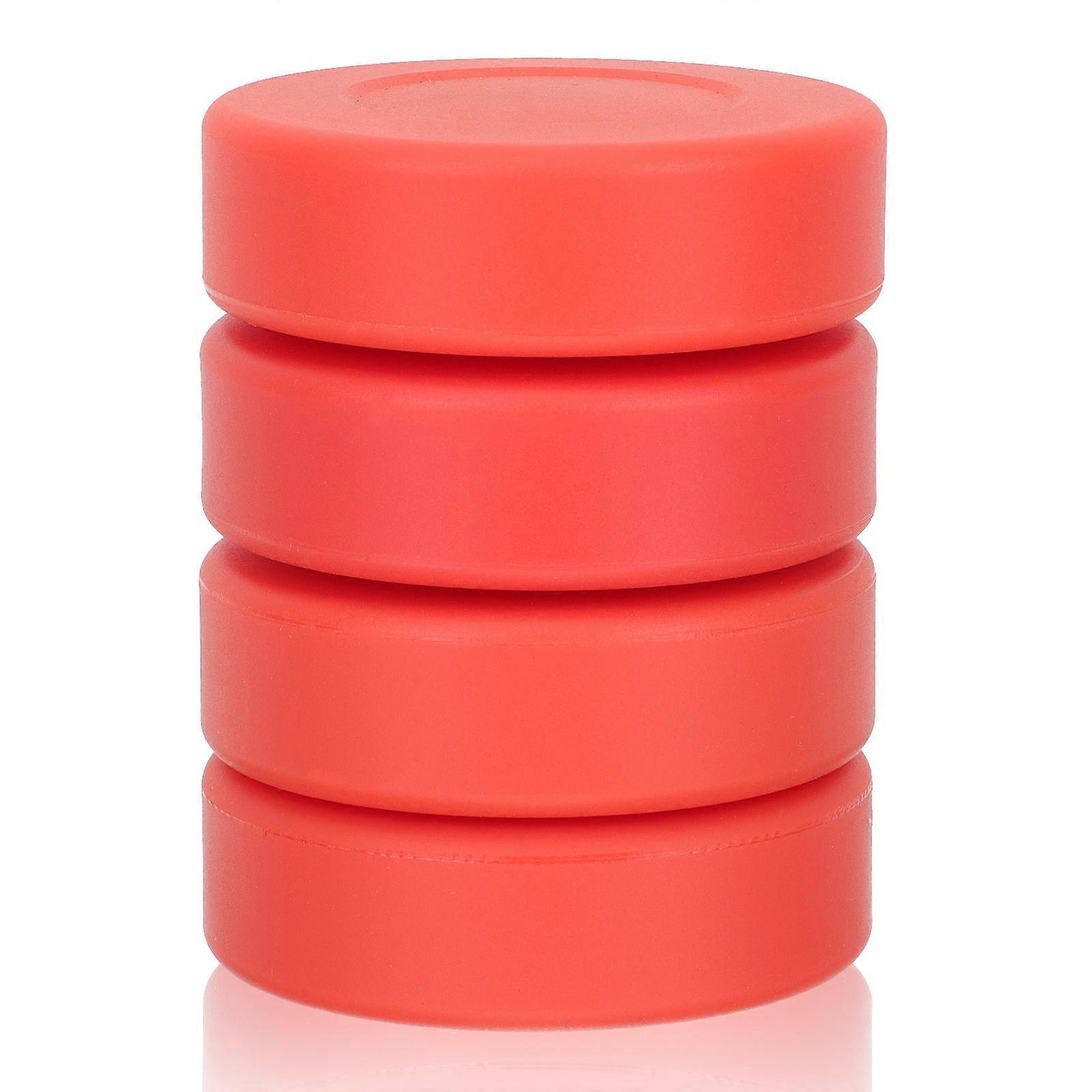 Indoor Rubber Hockey Pucks Ice Hockey Pucks Practice or Game Use 7x7cm Red 4Pcs