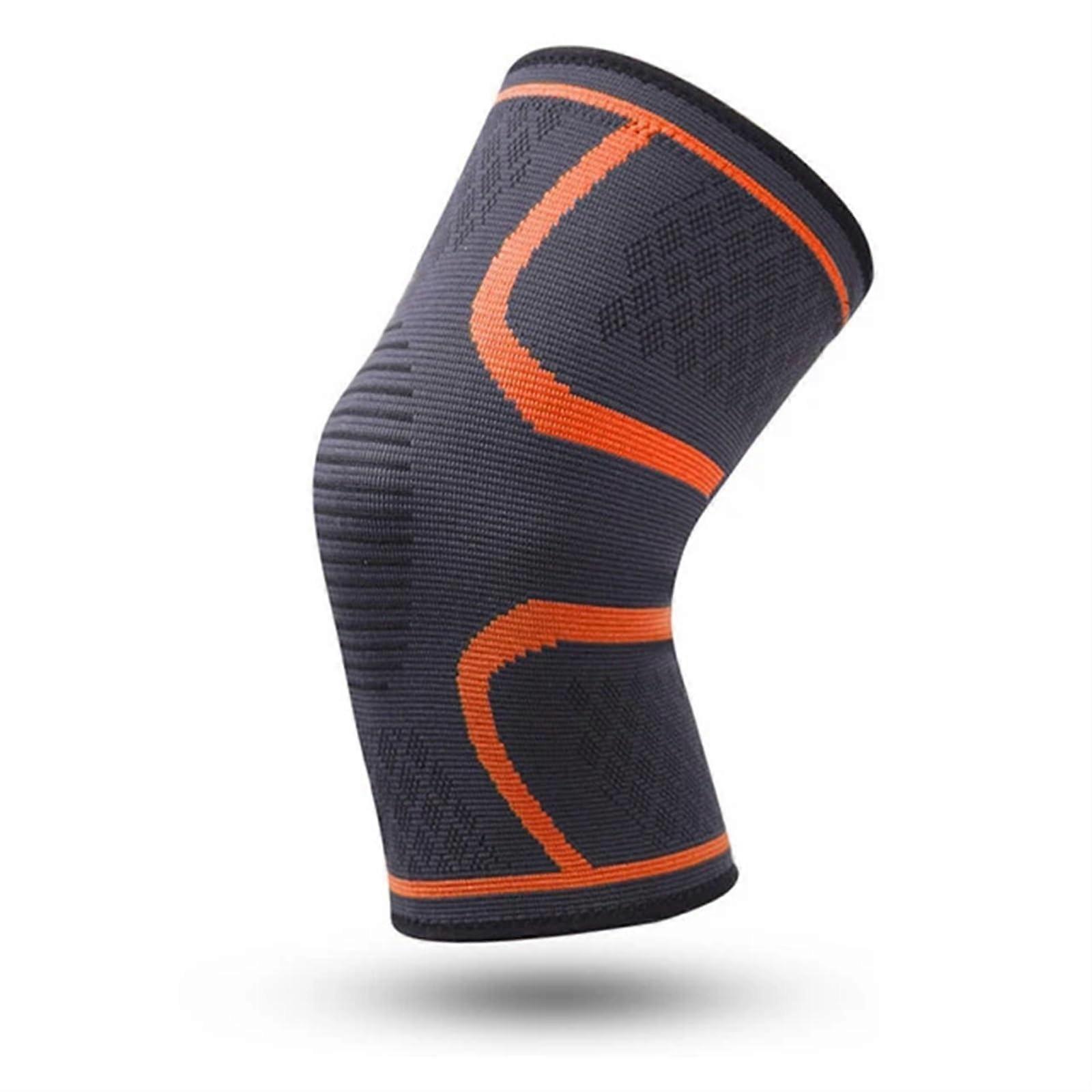 Elastic Knee Pads For Basketball And Volleyball, Running And Cycling - Extra Protection, Size XXL, Orange