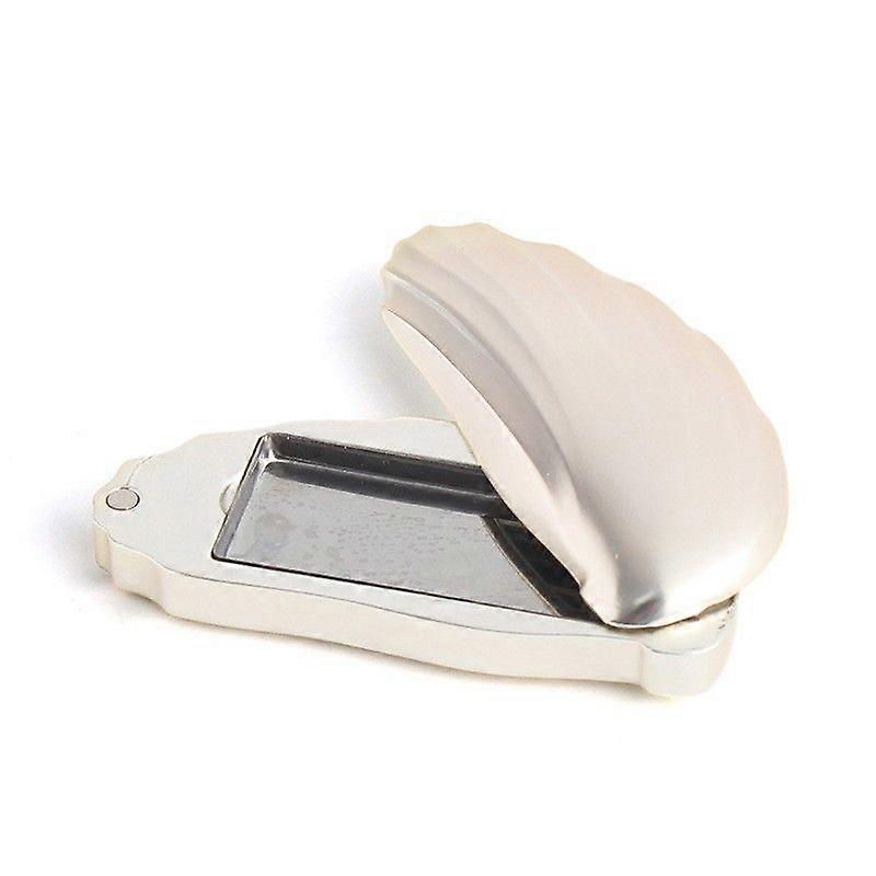 Balm Box with Lid: Shell Balm Container with Rotating Sliding Lid - Portable Metal Solid Perfume Container - Refillable Cosmetic Cream Jar for Travel