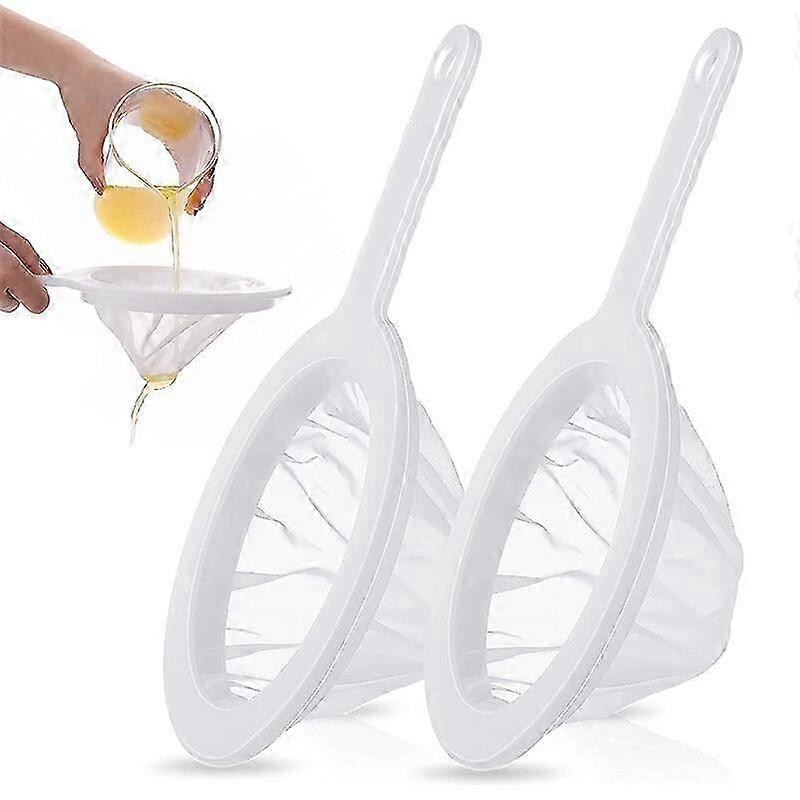 2 Pieces Fine Mesh Filter Strainer Spoon Kitchen Nylon Mesh Strainer for Soy Nut Milk Juice Tea Honey Yogurt
