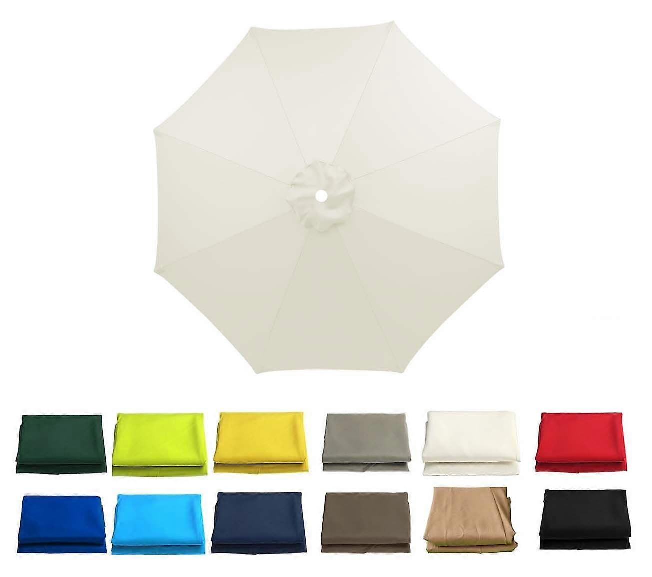 Parasol Cover Polyester, Replacement Cloth for Parasol 2.7 m, 8 Struts, White