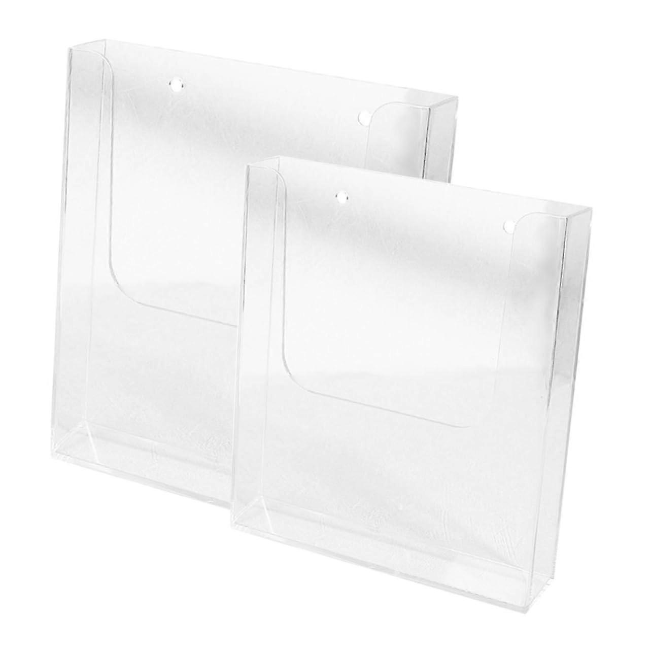 2 wallmounted document holders made from brochure holders, spacesaving, transparent, stable