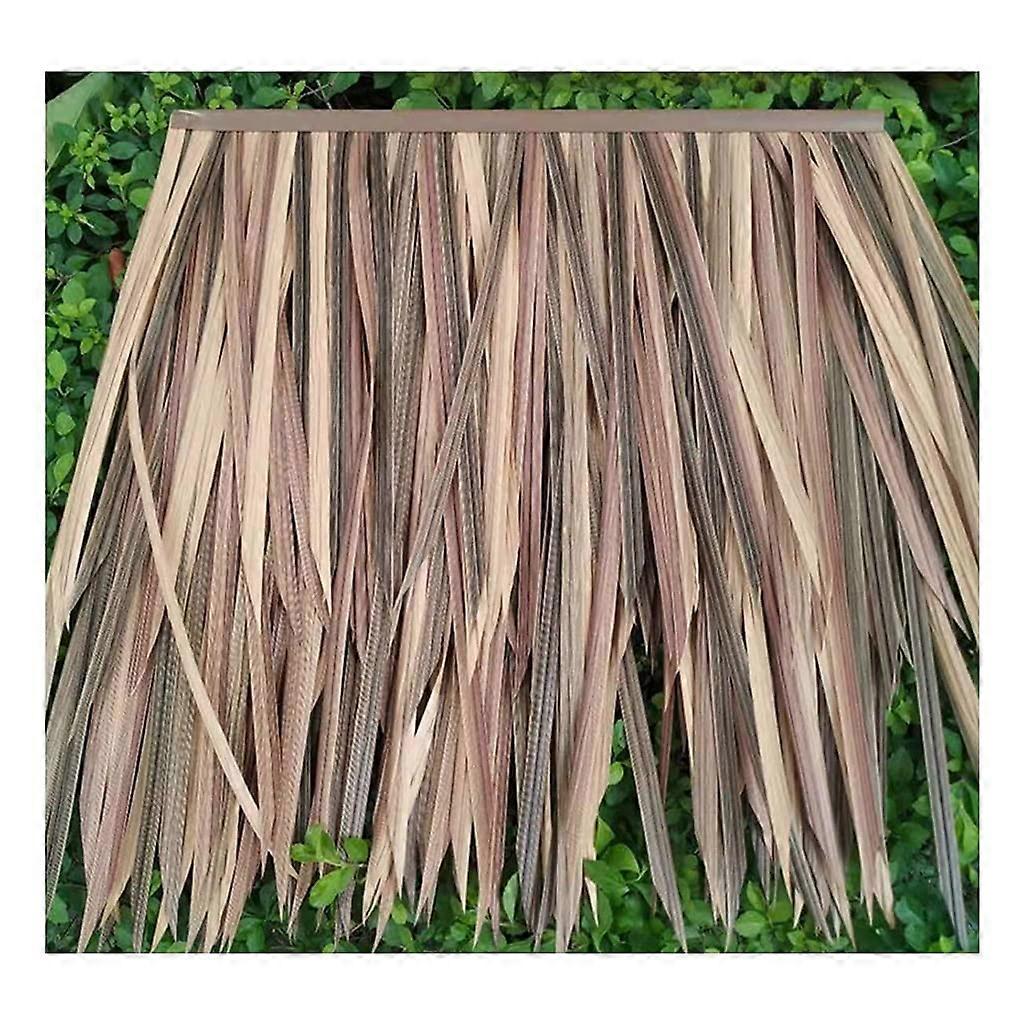 Palm Leaf Simulation Straw Tile Artificial PE Hair Grass Heavy Flame Retardant (Color: Yellow)