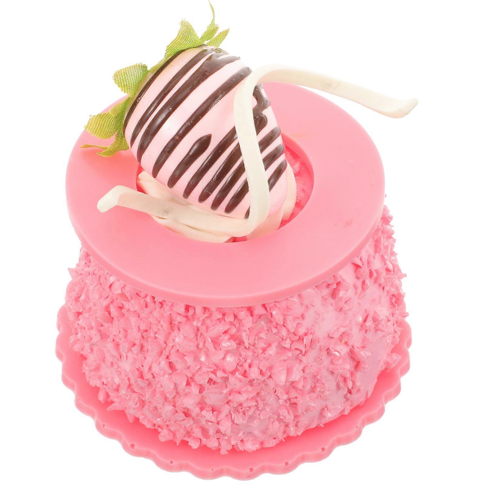 Fake Cake Model Artificial Display Cake Photographers Pink 8x7.5cm 1Set