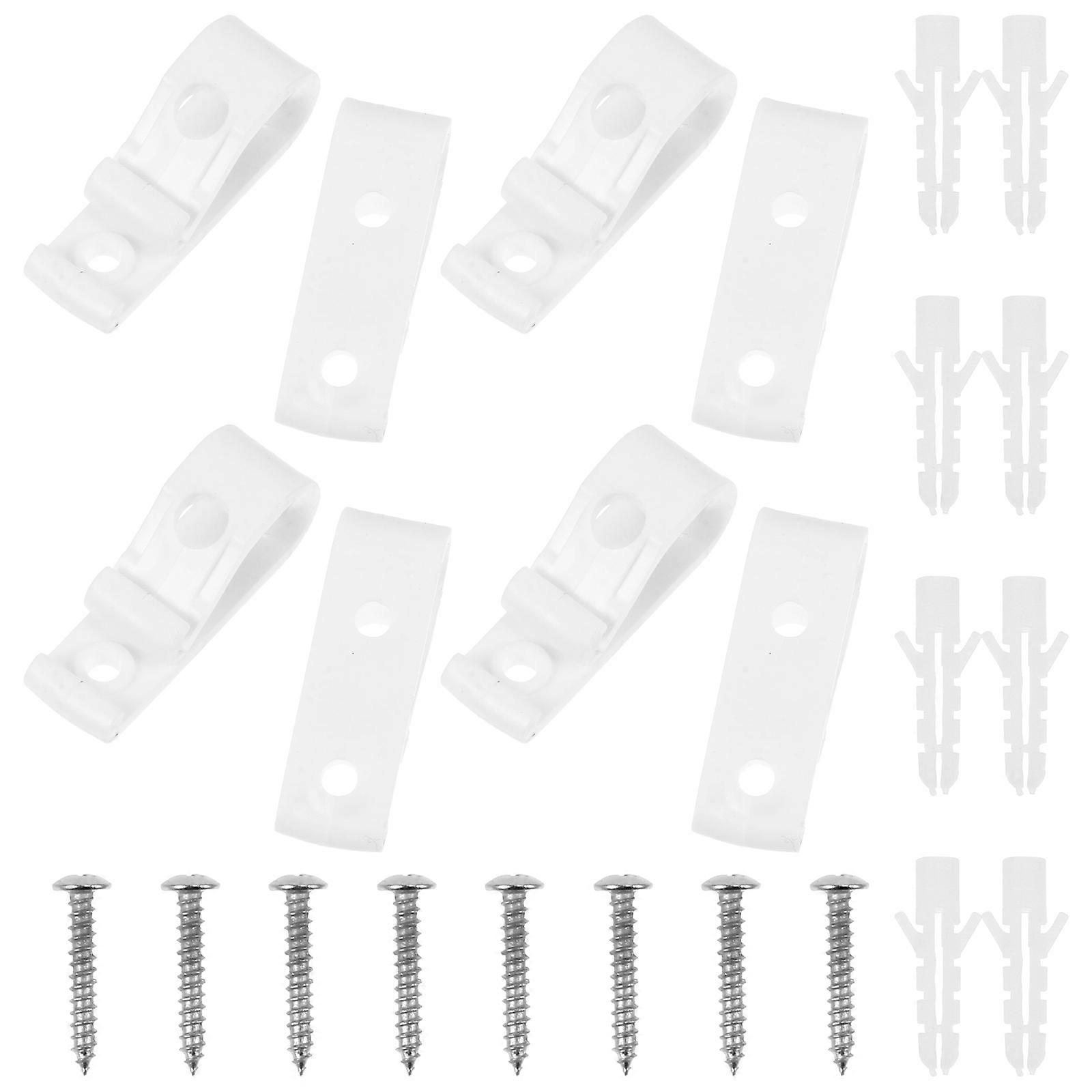 White Plastic Curtain Hook for Home with Strong Material and Classic Design 4 Sets