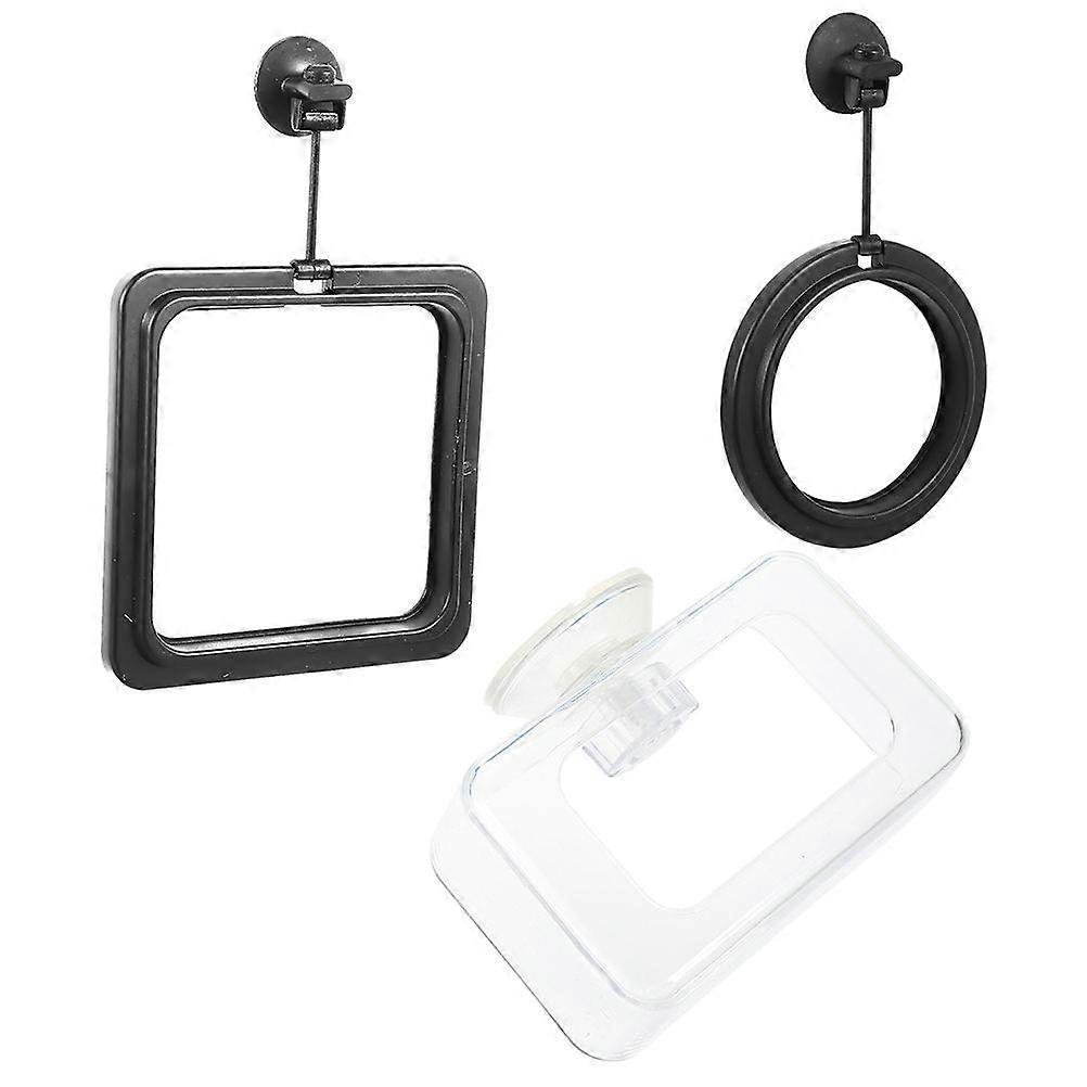 Fish Feeding Rings Floating Fish Tank Aquarium Feeding 12X8X3CM Durable Suction Cup Fixed Position 3Pack