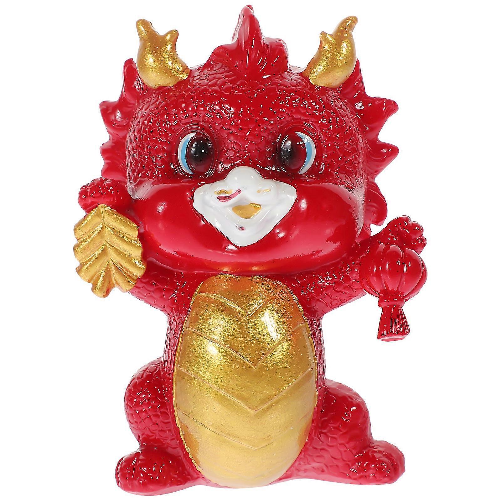 Dragon Figurine Year of the Dragon Zodiac Statue for Home and Car Decor, Sturdy Craft with Smooth Finish, Adorable Design for Table and Shelf
