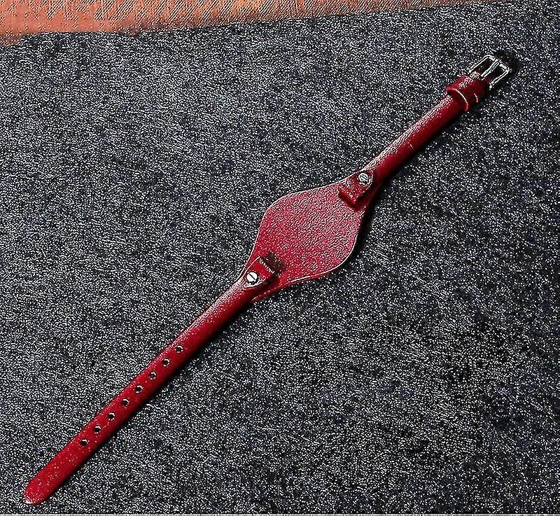 8mm Women's Genuine Leather Strap for Fossil ES2830 ES3565 Watch Strap with Tray(Red)