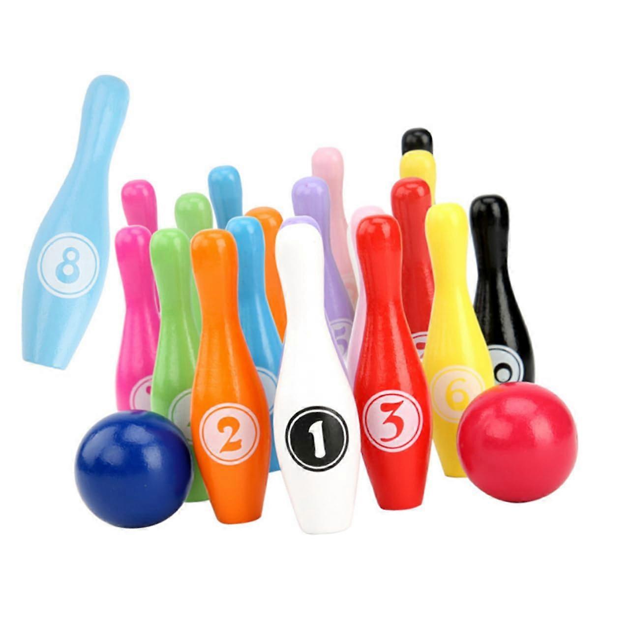 Bowling Play Set for Colourful Skittles Game for Indoor and Outdoor