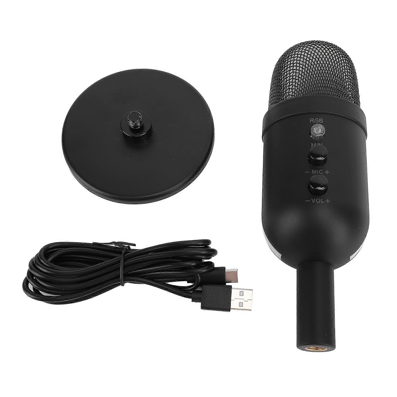 USB Condenser Microphone with Gain Control, Quick Mute, and Ambiance Light for Gaming