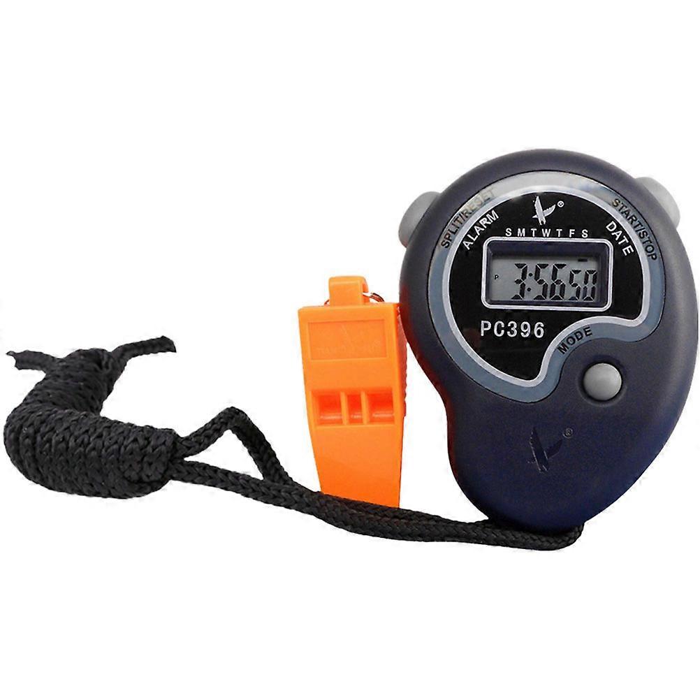 Digital Sports Timer with Whistle and Hour Display for Running, Swimming Training – Electronic Stopwatch for Coaches and Referees