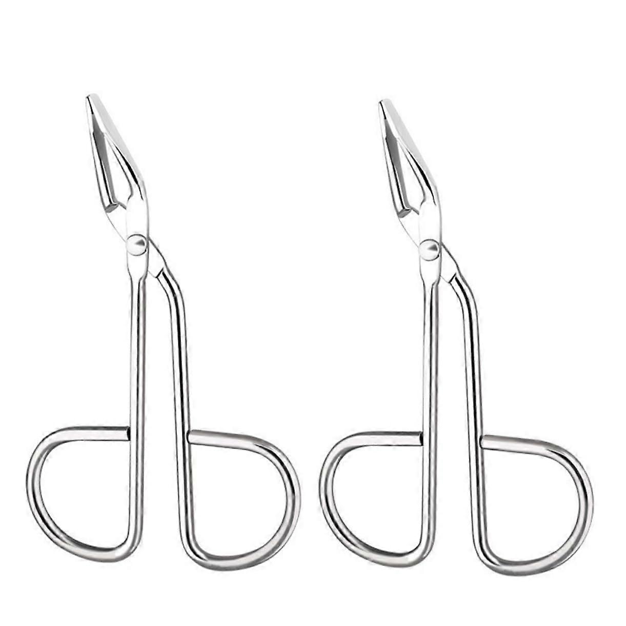 Stainless Steel Eyebrow Tweezers Set with Scissors Handle - 2 Pieces Precision Tweezers for Eyebrow Grooming