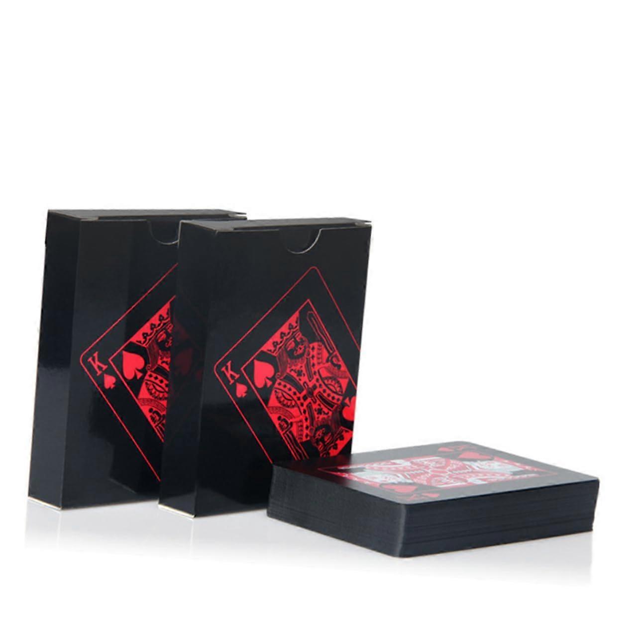 PVC Poker Cards Waterproof Plastic Deck Red Chip