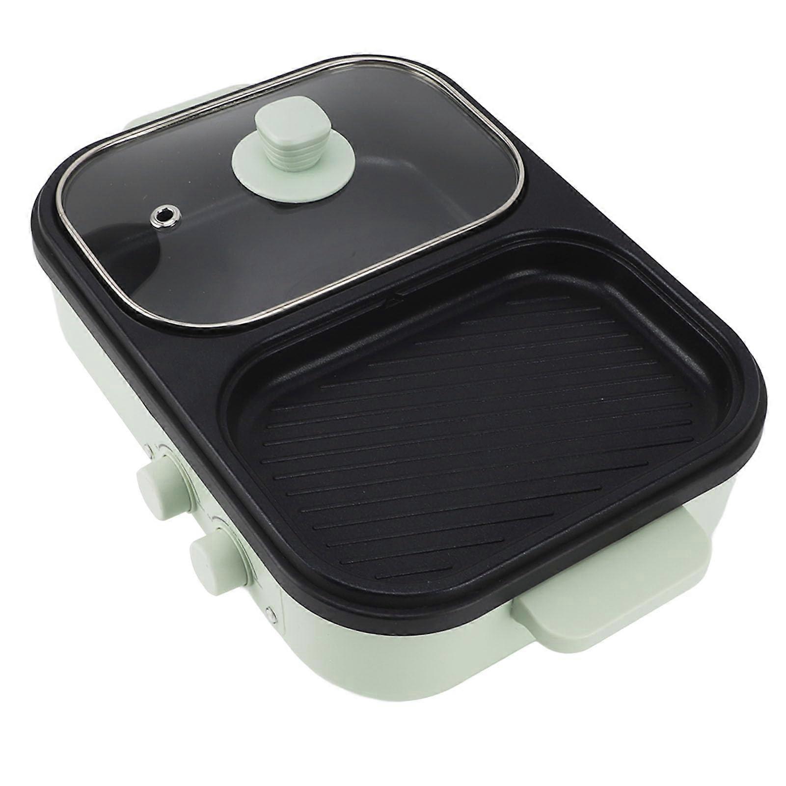 Electric Hot Pot with Divider 1300W Multifunction Cooker for Indoor and NonStick DualSided Electric Cooker (EU Plug 220V) EU Plug 220V EU Plug 220V