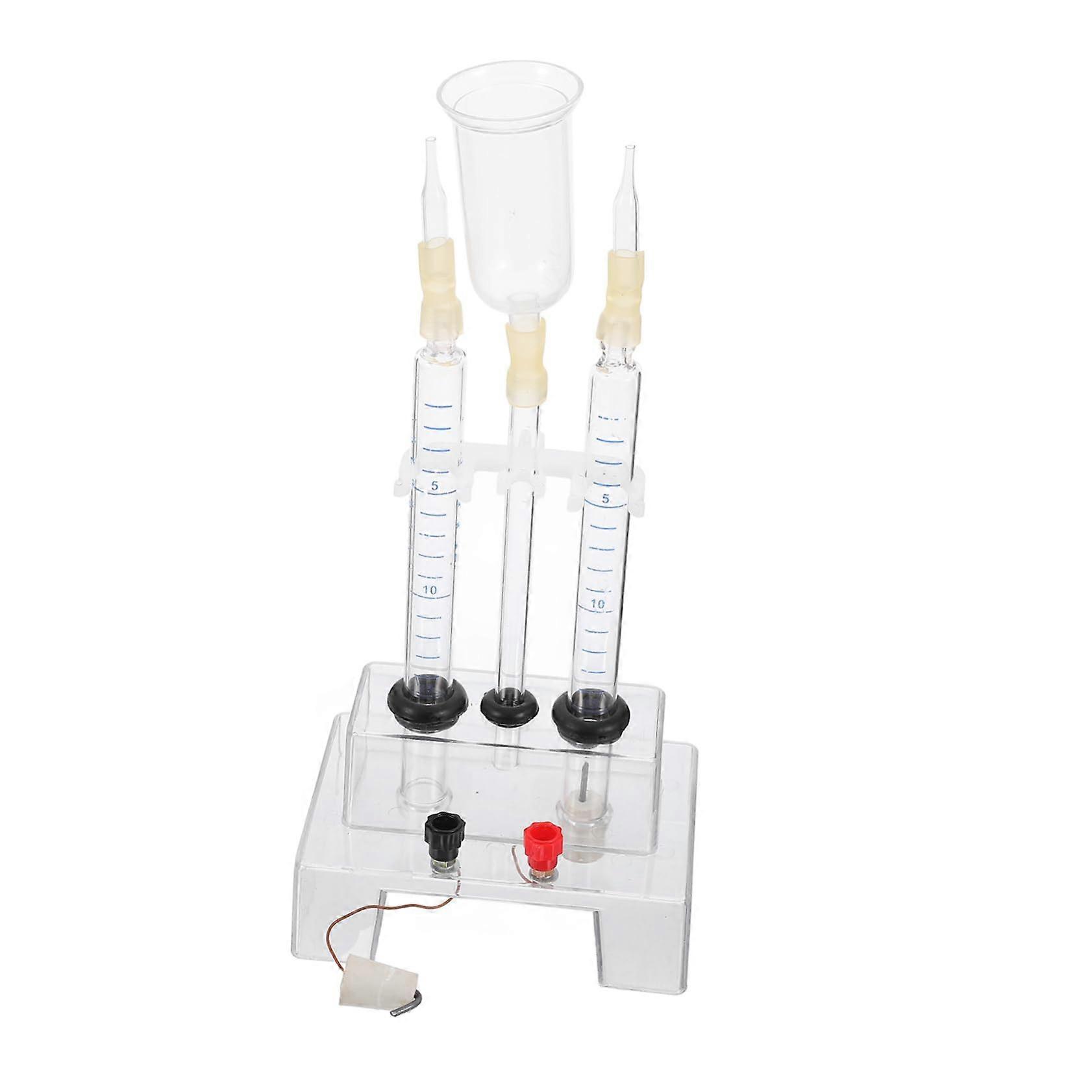 Water electrolysis device for school teaching, compact experimental setup for demonstrating oxygen production in physics labs and home education.