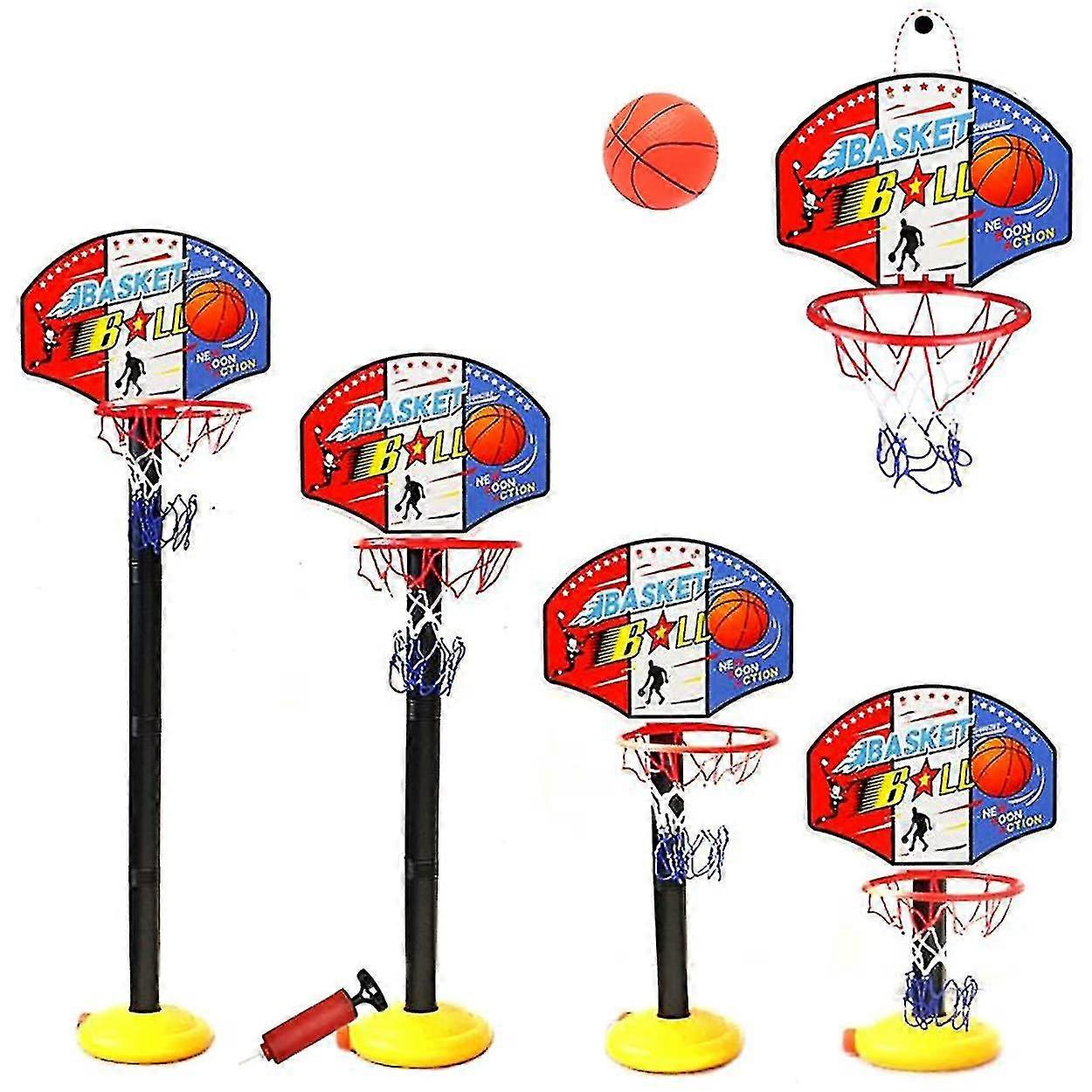 Children's basketball stand and bracket with adjustable height, net basketball pump portable basketball indoor and outdoor activities sports