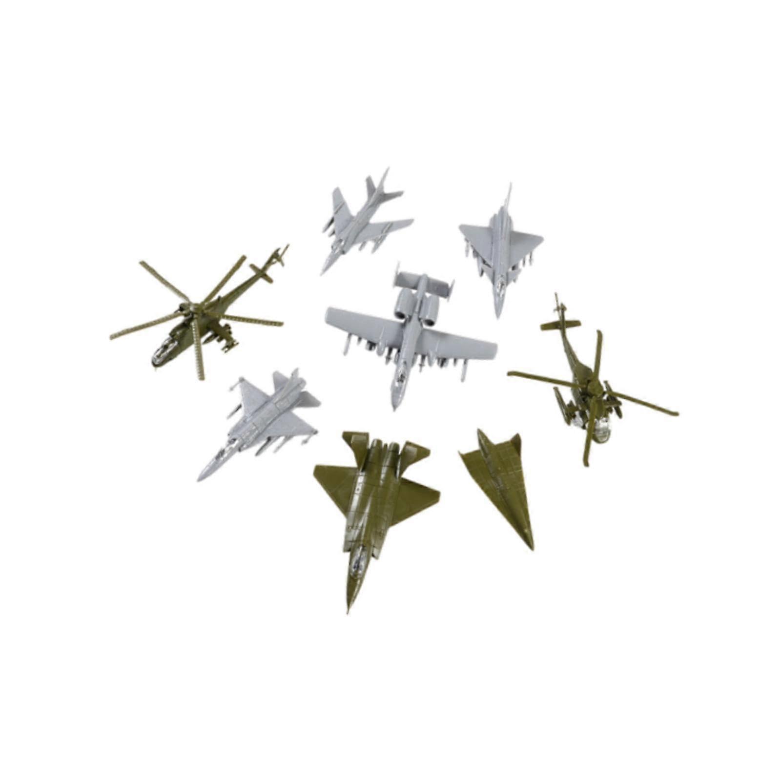 8Piece Aircraft Toy Set, Small Airplane Model Collection, Helicopter Model Set, Style B