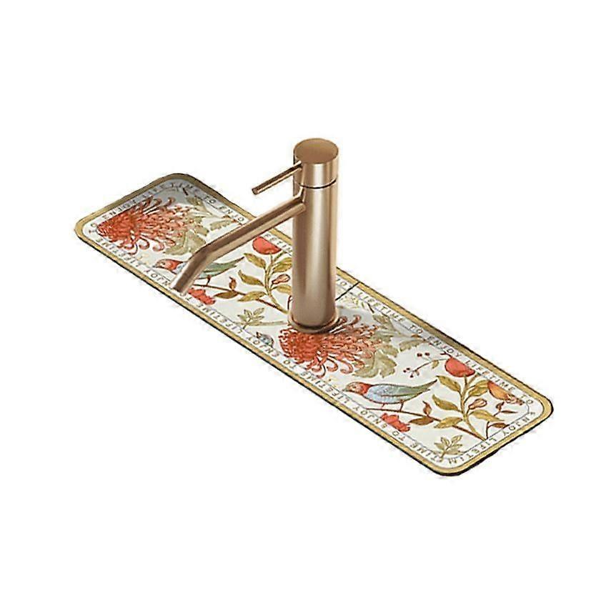 1pc Soft Diatom Mud Anti-Slip Drain Mat Faucet Splash Guard Countertop Absorbent Sink Protector