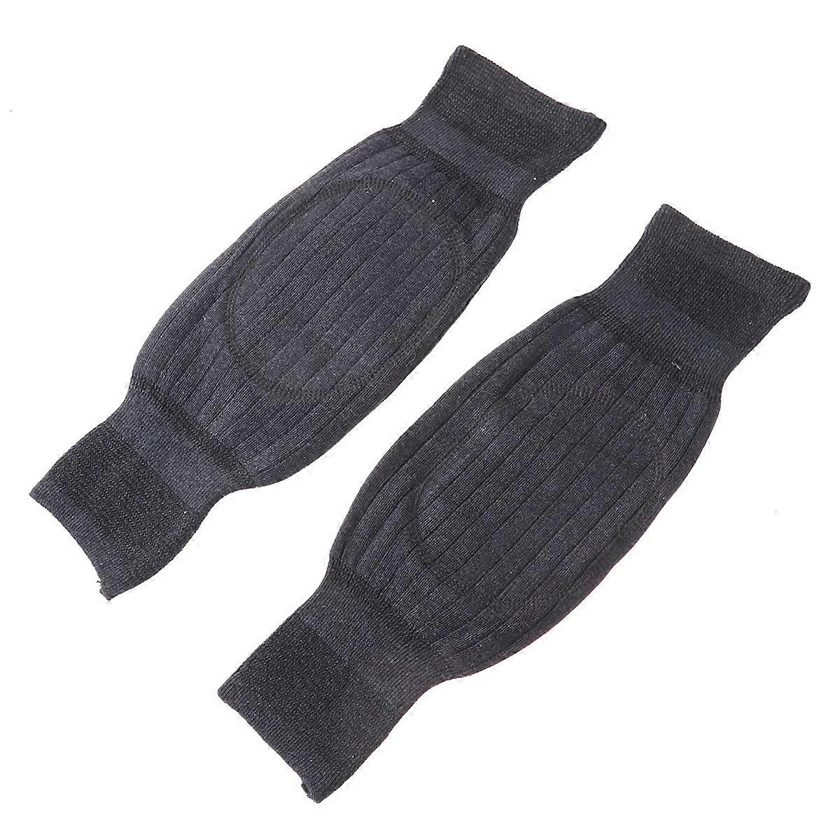 1 Pair Breathable Wool Winter Knee Warmer Unisex Thicken Elastic knee Knee Pad Knees Sleeves (Dark Grey, Random Color of Inner)