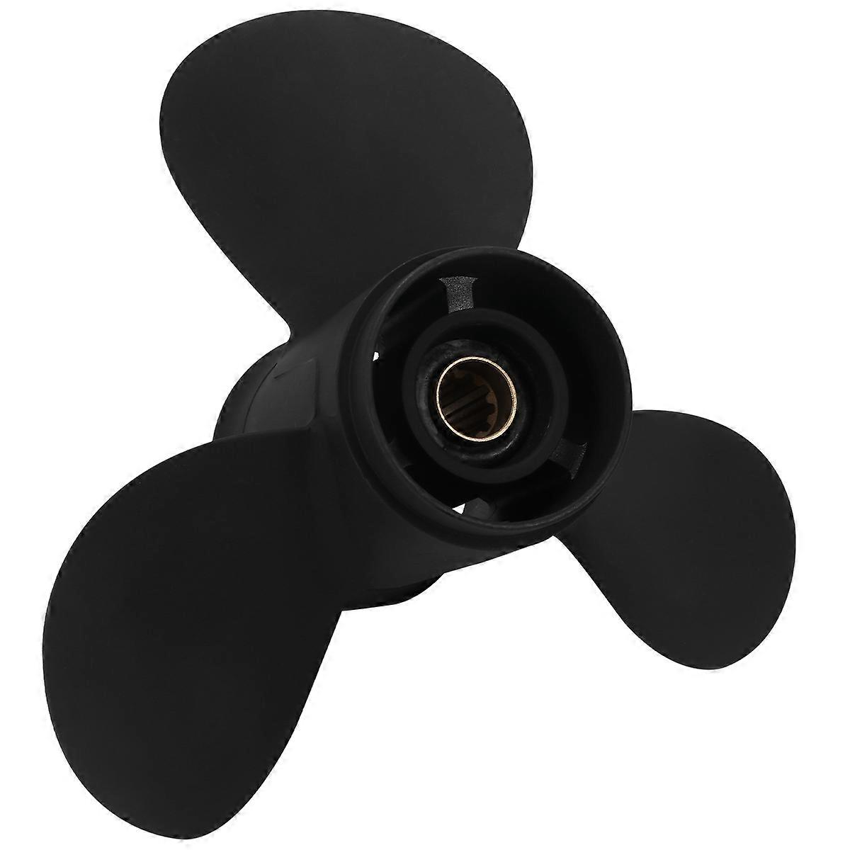 Marine Propeller Three-Leaf Design Outboard Boat Motors Black Color Speed Enhancement 1Pcs