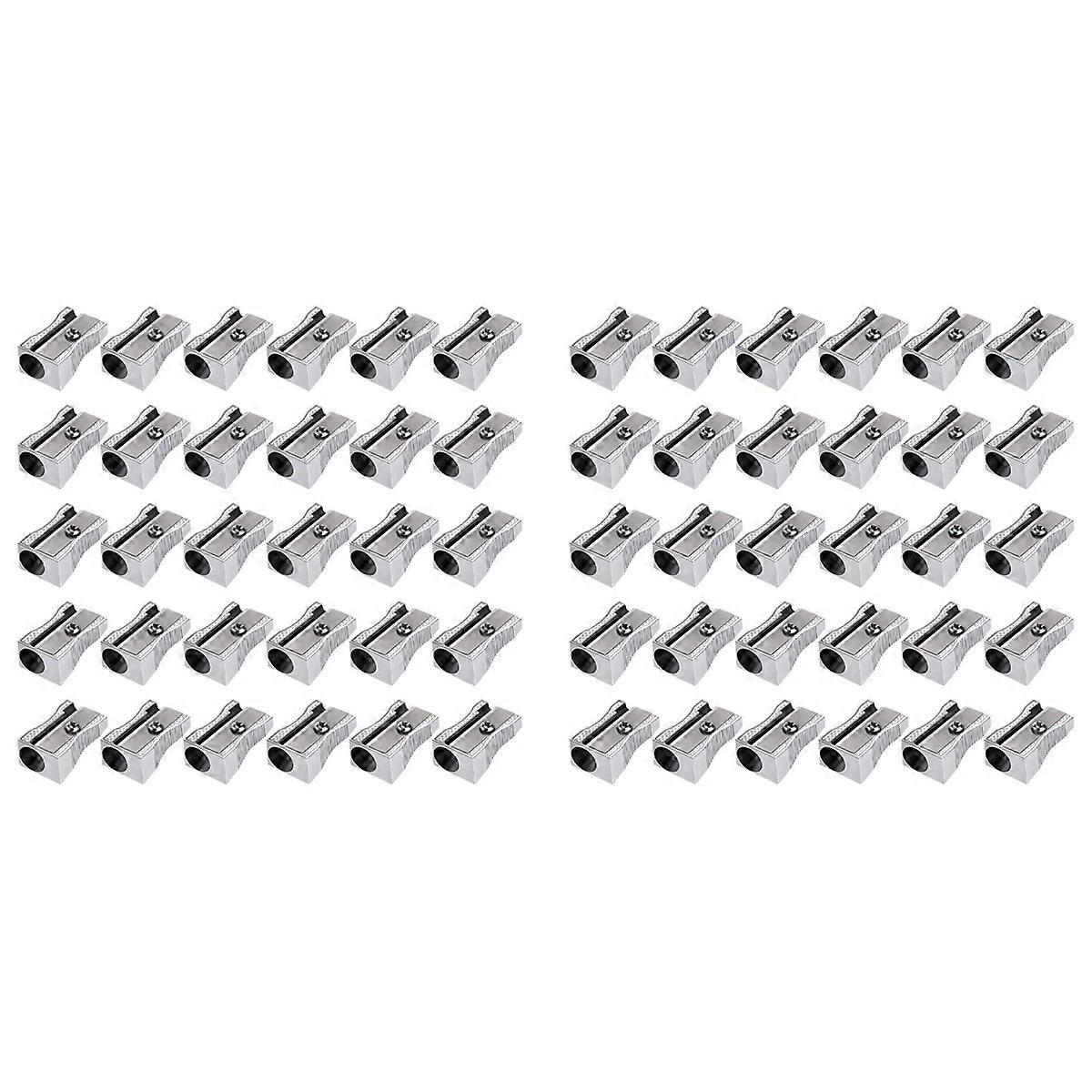 96 Pack in metallo Mini matita temperamatite Bulk palmare argento foro singolo in lega di alluminio Sharpe portatile