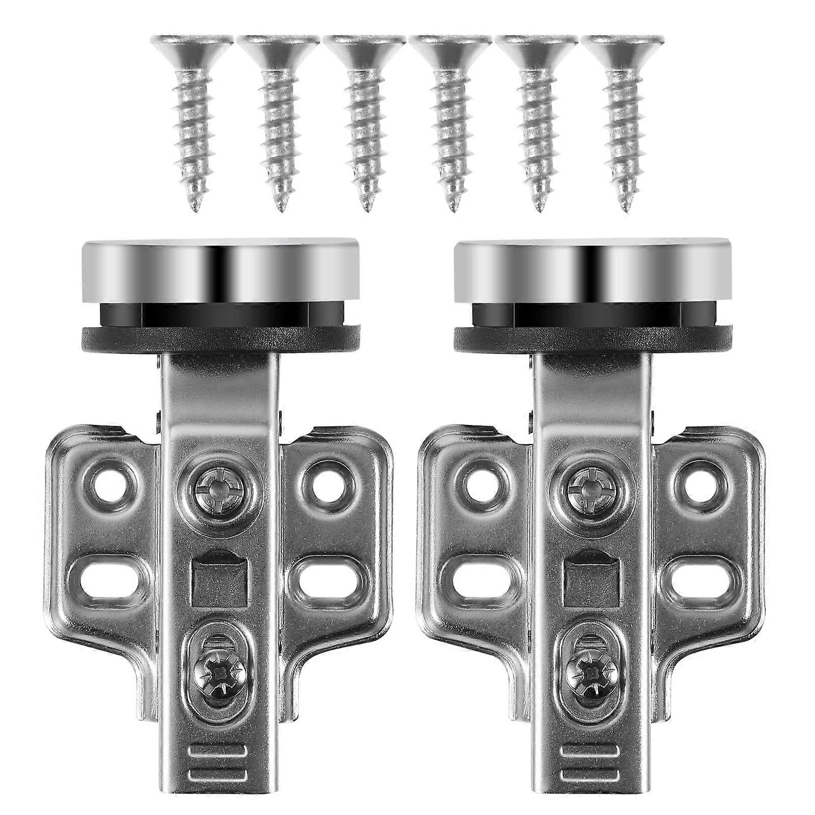 Hidden Glass Door Hinges with Buffer Cabinet Hinge for Soft Close Resistant Design – Ideal for Kitchen Wine Cabinets and More