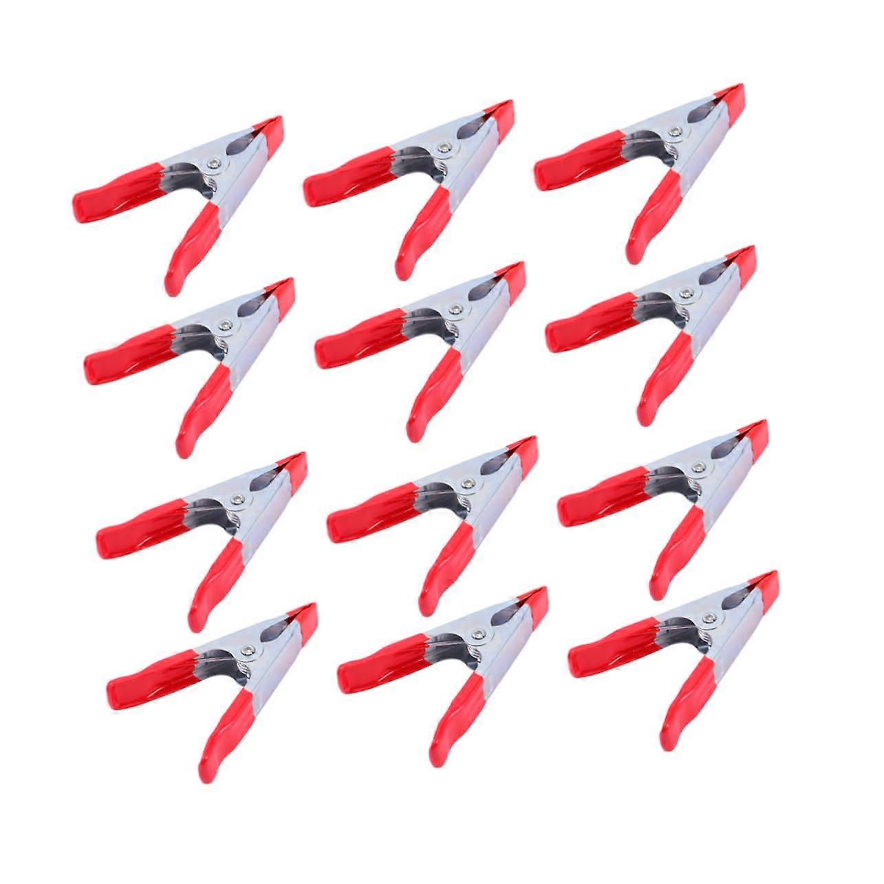 Pack of 20 4' Photo Folders Backdrop Clamp Spring Clips Heavy Duty with Silicone Case (Red)