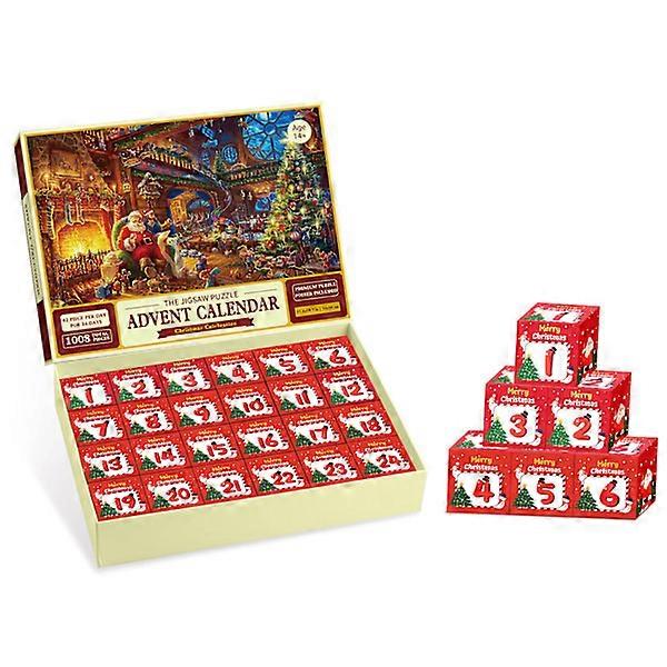 Jud- New Santa Claus Puzzle 1008 Pieces Countdown 24 Partitions Small Box