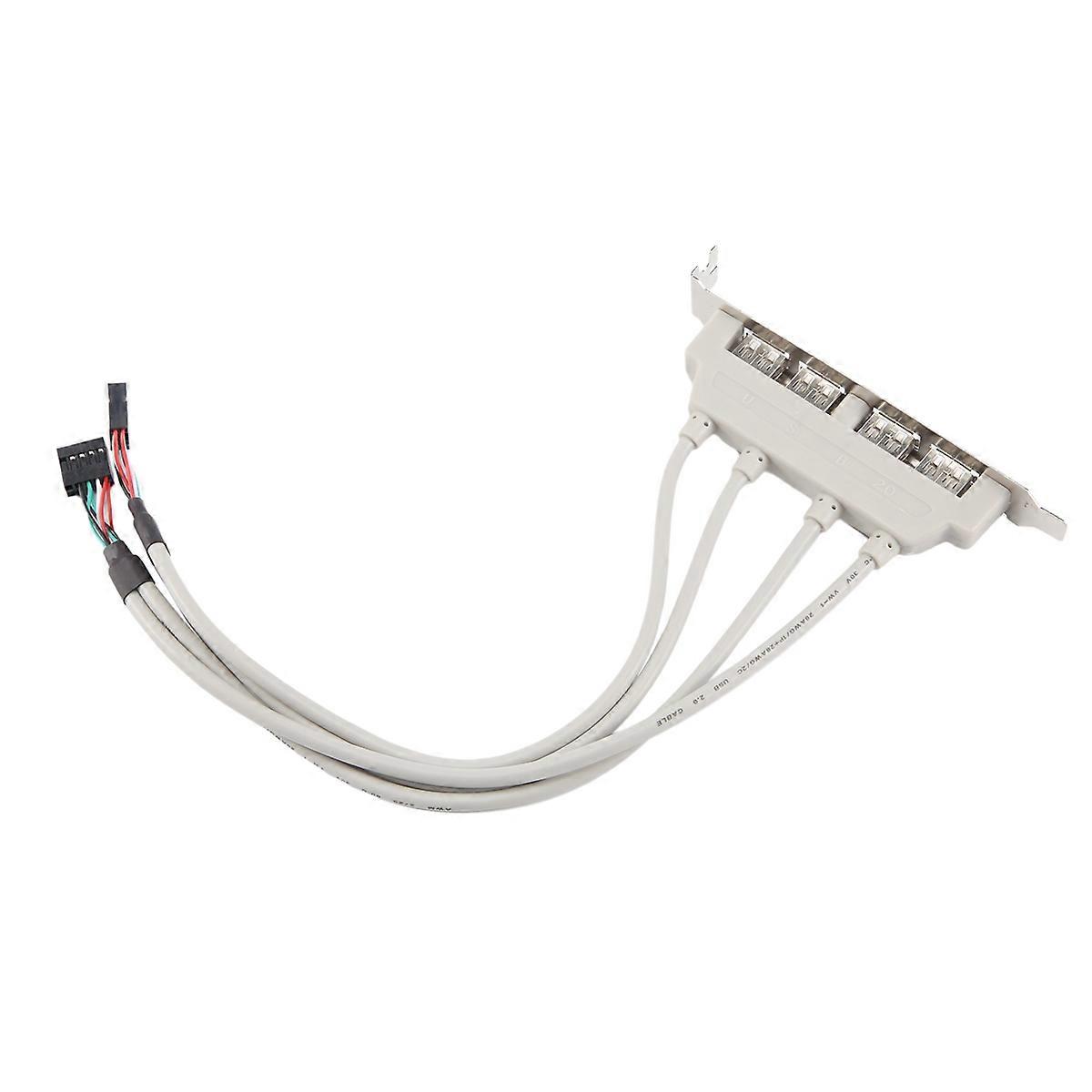 Dubbelt moderkort 9Pin Header till 4Port USB 2.0 Kvinnlig Kabel PCI-fäste
