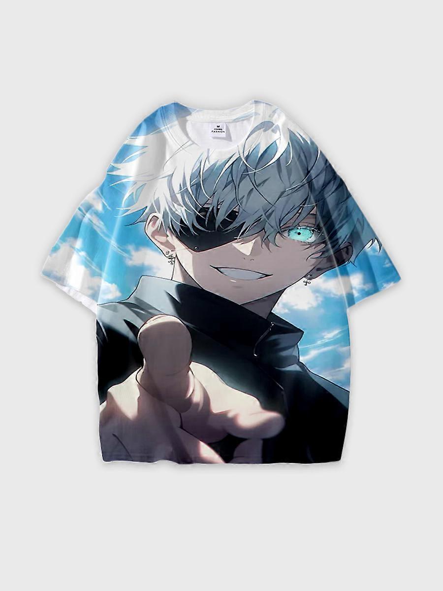 T-shirt round neck Character Pattern loose short sleeve P2796