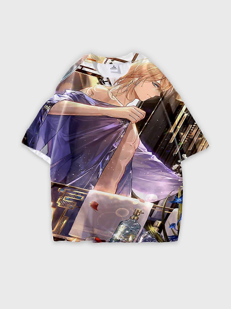 T-shirt round neck Role Pattern loose short sleeve E1716