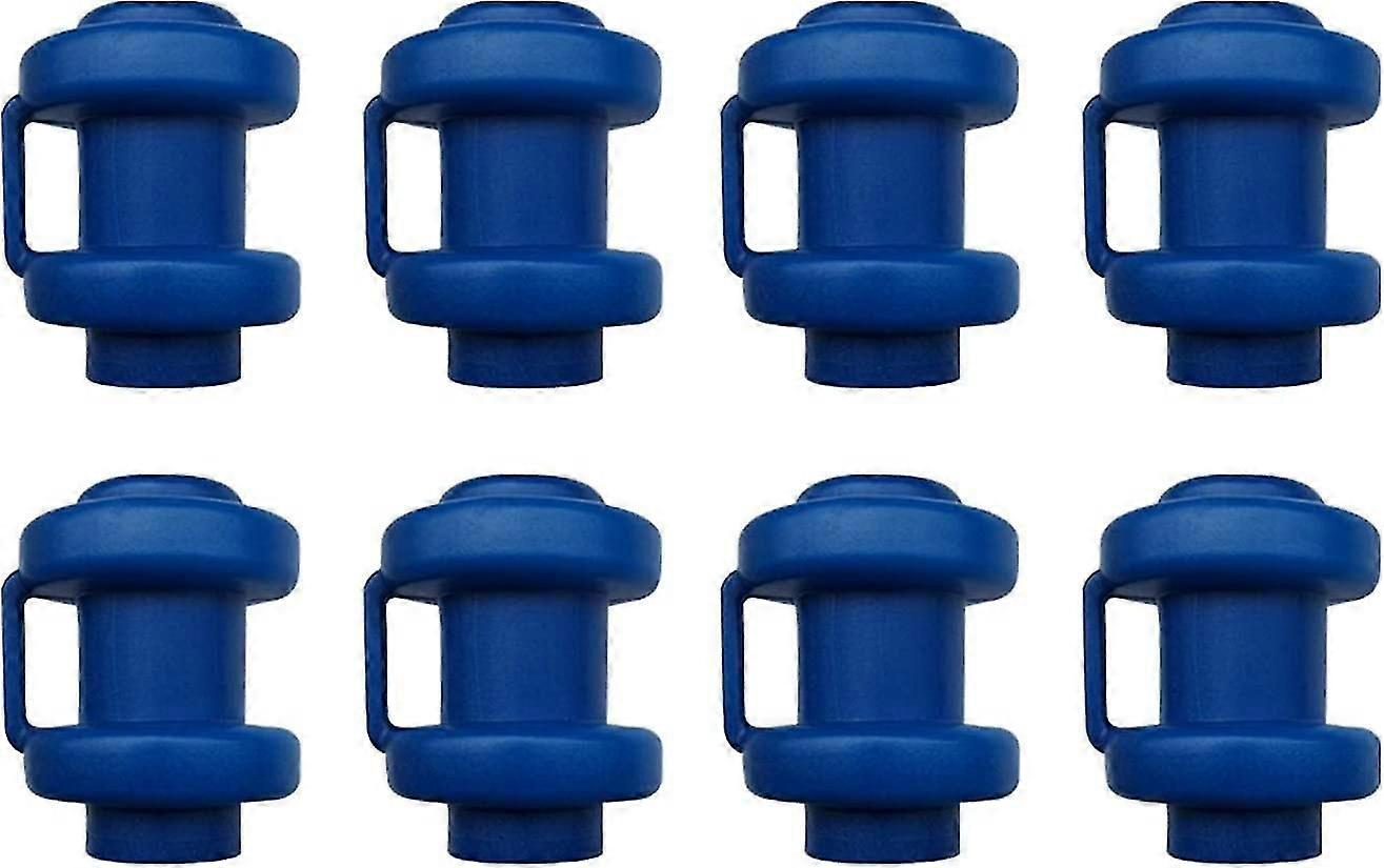 Trampoline Pole Cap, Plastic Tube Cap for Trampoline Jumping, Durable Top Net Hook Shell Waterproof Trampoline End Cap for Safety, 8-Pack, Blue