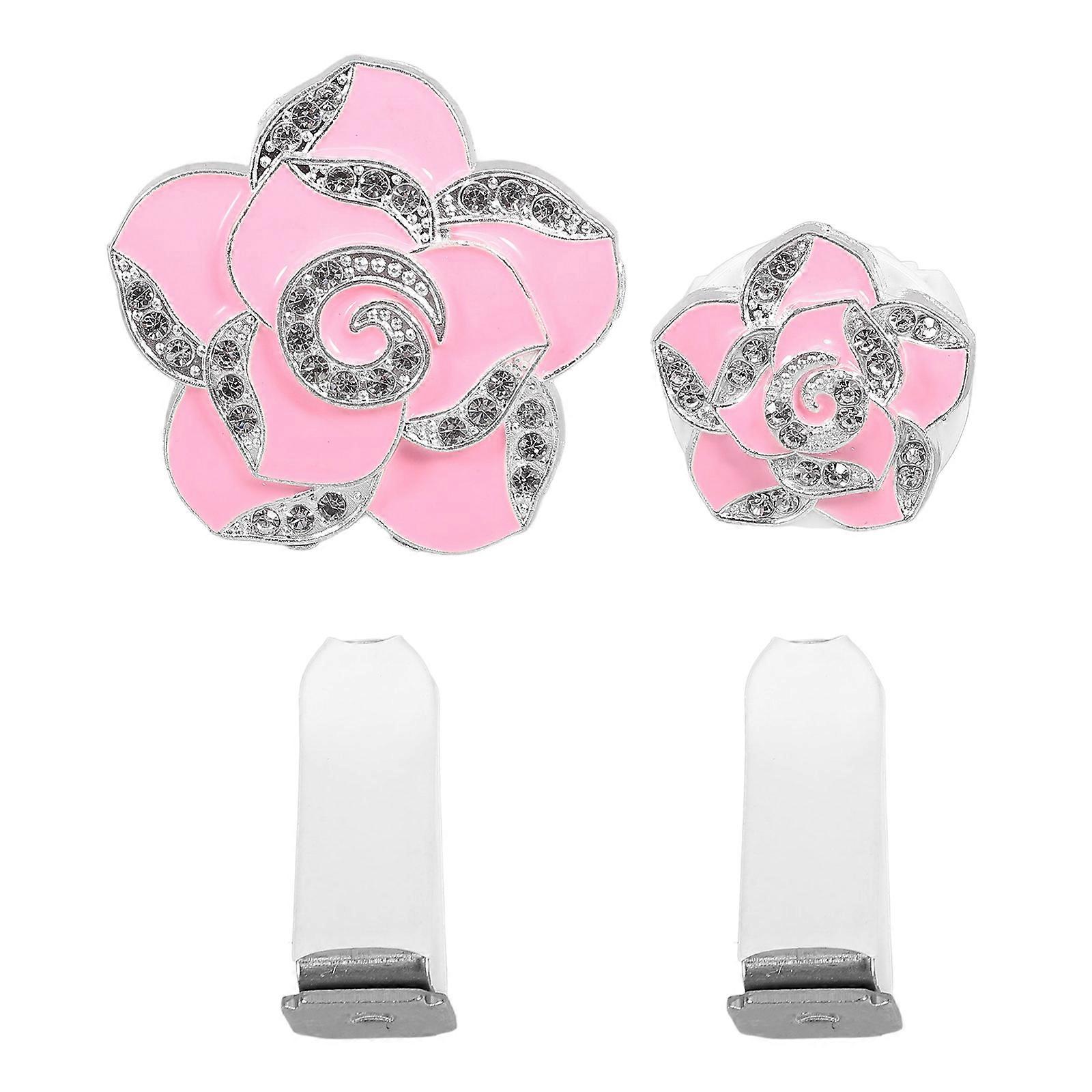Pink Car Vent Clips Made of Zinc Alloy for Decoration Comfortable and Durable Use 2pcs