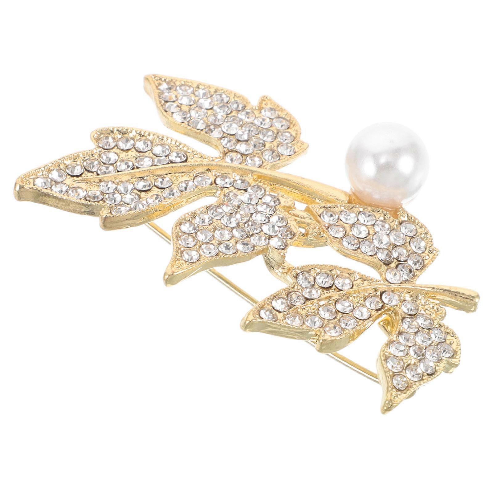 Here's a polished and professional product description for the **Double Maple Leaf Pearl Brooch**:
### **Double Maple Leaf Pearl Brooch for Women