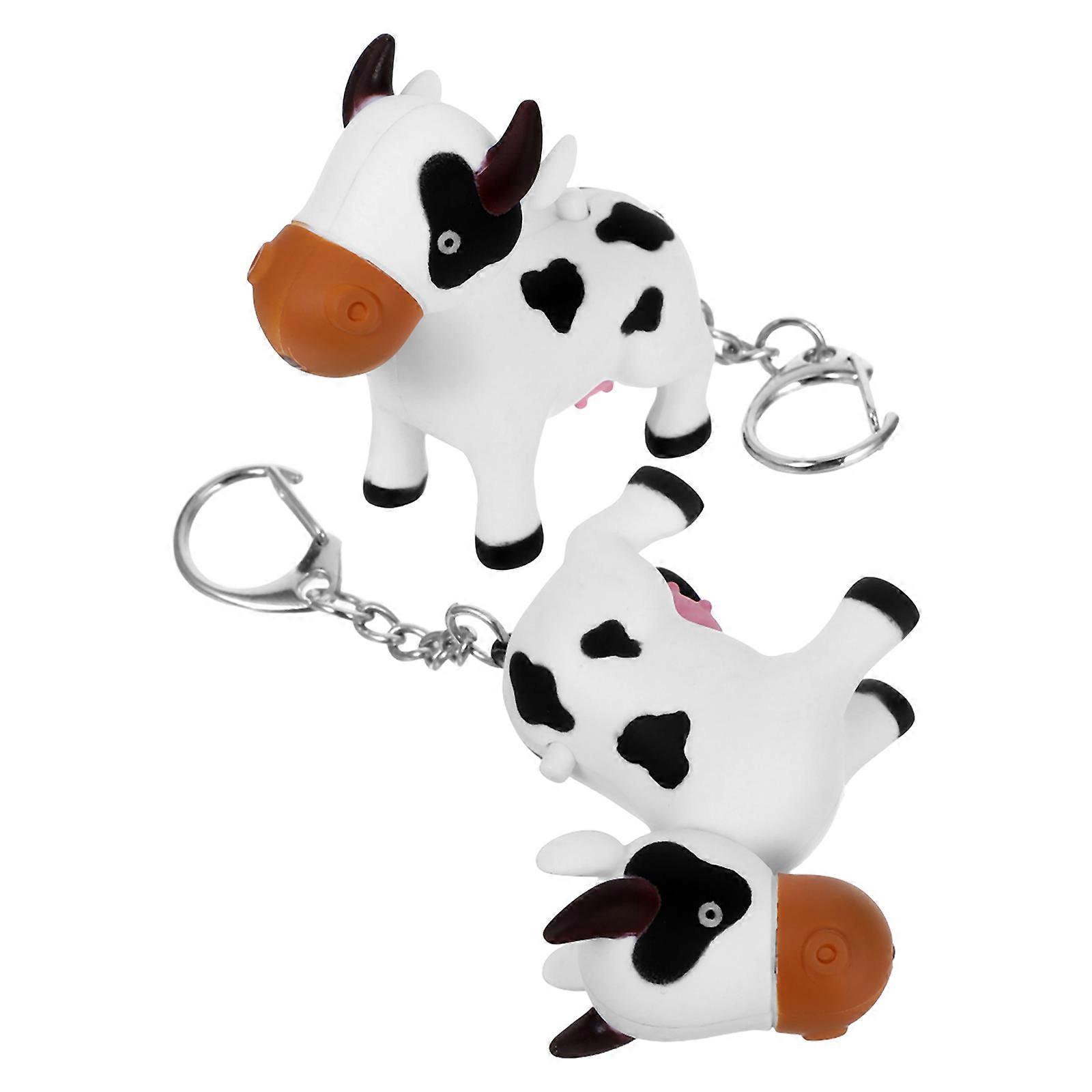 2 Pcs Cartoon Animal Light Sound Keyrings with Glowing Feature   Creative Bag & Keychain Pendant Accessories for Multi Purpose Hanging Decoration