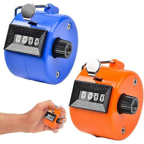 Manual Counter, Handheld Tally Counter, 4-Digit Mechanical Counter, 2 Pcs