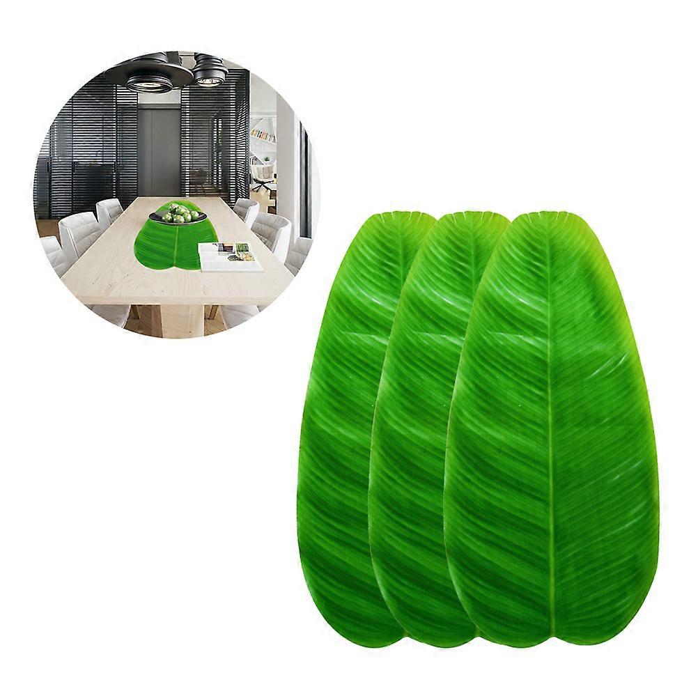 Leaves Table Mat for Protection 3Pcs Artificial Leaves Placemat